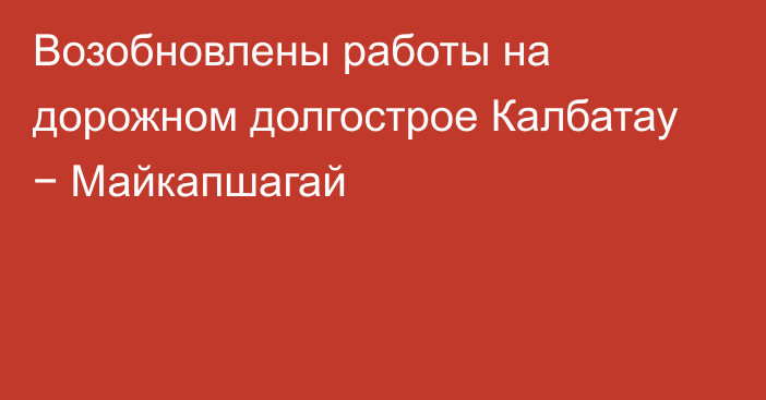 Возобновлены работы на дорожном долгострое Калбатау − Майкапшагай