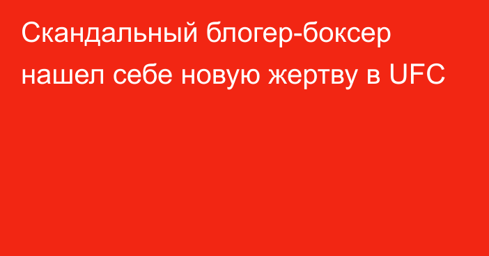 Скандальный блогер-боксер нашел себе новую жертву в UFC