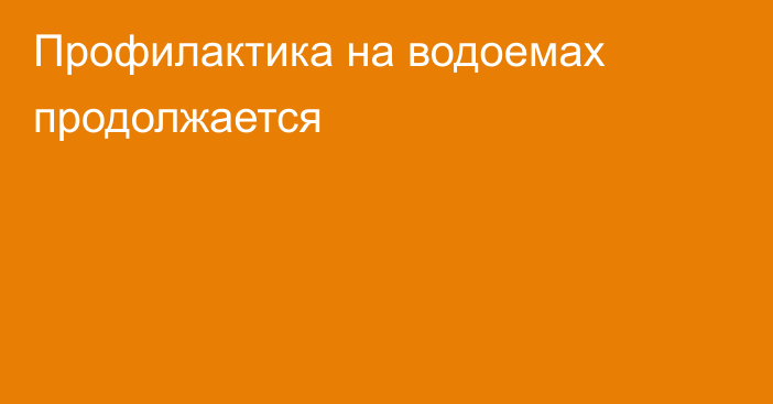 Профилактика на водоемах продолжается