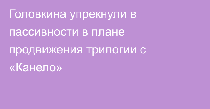 Головкина упрекнули в пассивности в плане продвижения трилогии с «Канело»