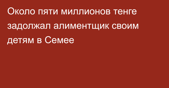 Около пяти миллионов тенге задолжал алиментщик своим детям в Семее