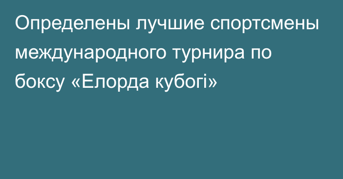 Определены лучшие спортсмены международного турнира по боксу «Елорда кубогі»