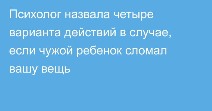 Психолог назвала четыре варианта действий в случае, если чужой ребенок сломал вашу вещь