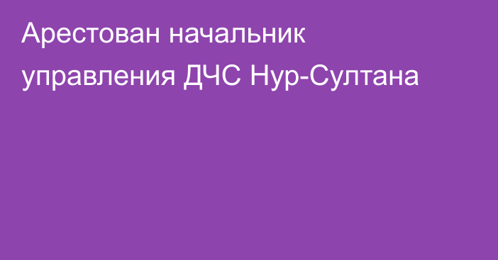 Арестован начальник управления ДЧС Нур-Султана