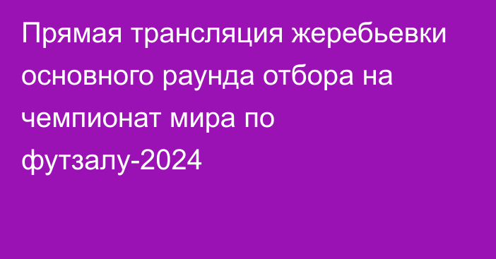 Прямая трансляция жеребьевки основного раунда отбора на чемпионат мира по футзалу-2024