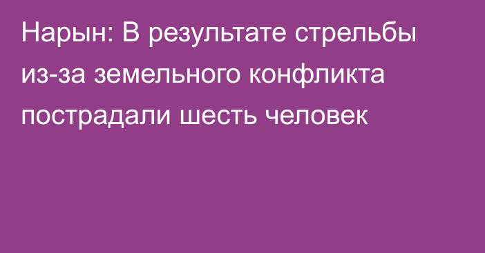 Нарын: В результате стрельбы из-за земельного конфликта пострадали шесть человек