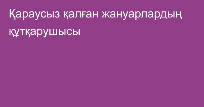 Қараусыз қалған жануарлардың құтқарушысы