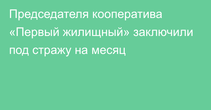 Председателя кооператива «Первый жилищный» заключили под стражу на месяц