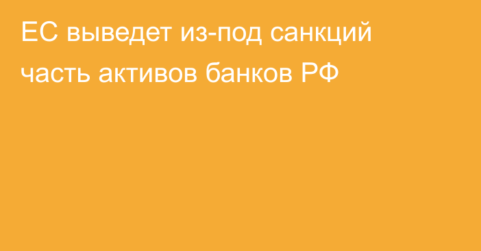 ЕС выведет из-под санкций часть активов банков РФ