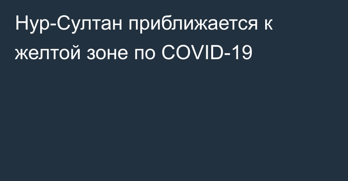 Нур-Султан приближается к желтой зоне по COVID-19