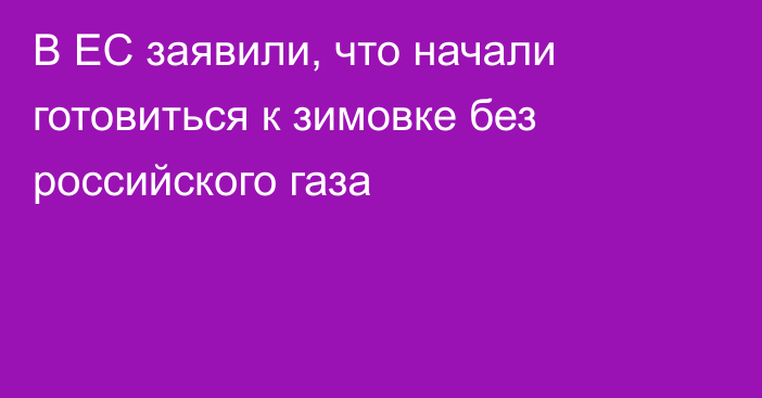 В ЕС заявили, что начали готовиться к зимовке без российского газа