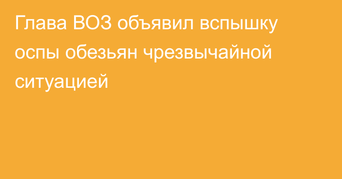 Глава ВОЗ объявил вспышку оспы обезьян чрезвычайной ситуацией