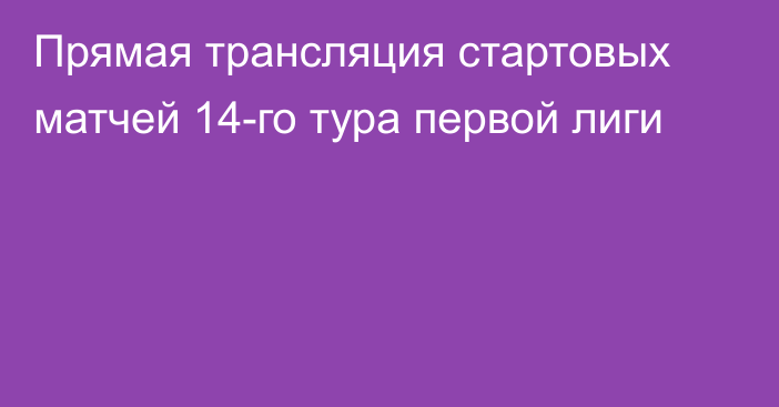 Прямая трансляция стартовых матчей 14-го тура первой лиги