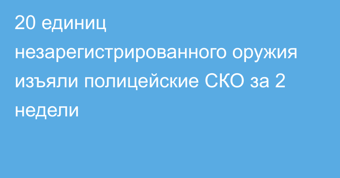 20 единиц незарегистрированного оружия изъяли полицейские СКО за 2 недели