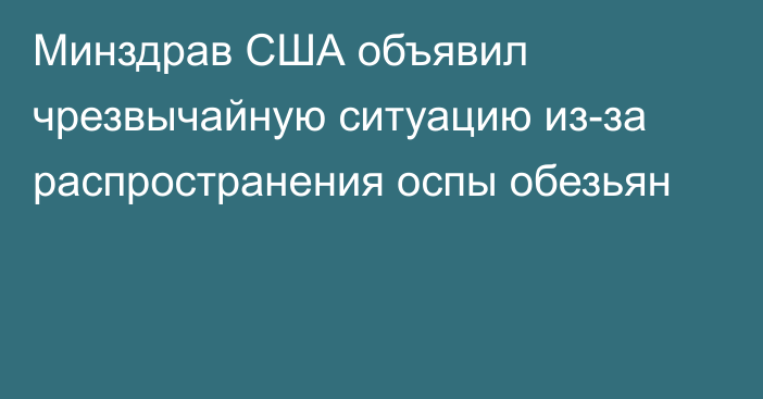 Минздрав США объявил чрезвычайную ситуацию из-за распространения оспы обезьян