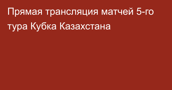 Прямая трансляция матчей 5-го тура Кубка Казахстана