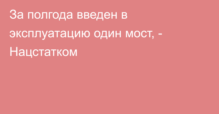 За полгода введен в эксплуатацию один мост, - Нацстатком