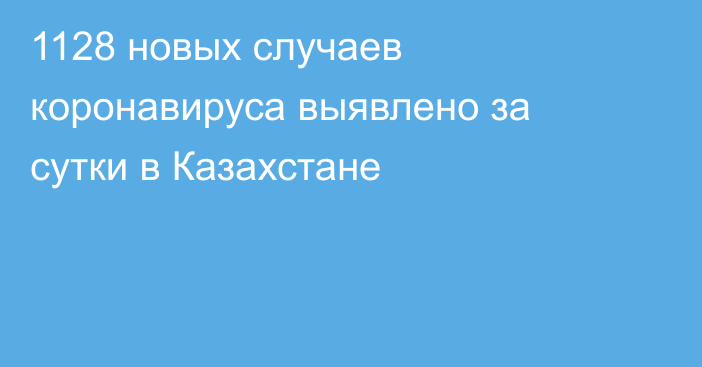 1128 новых случаев коронавируса выявлено за сутки в Казахстане