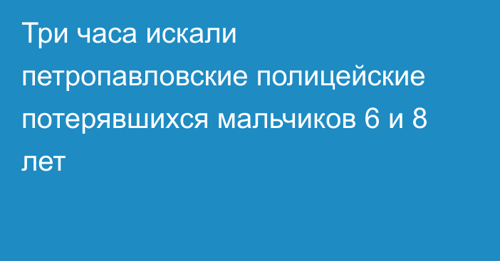 Три часа искали петропавловские полицейские потерявшихся мальчиков 6 и 8 лет