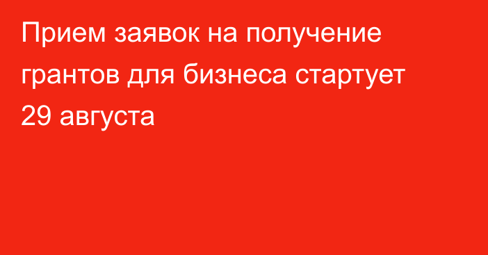 Прием заявок на получение грантов для бизнеса стартует 29 августа