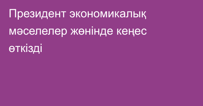 Президент экономикалық мәселелер жөнінде кеңес өткізді