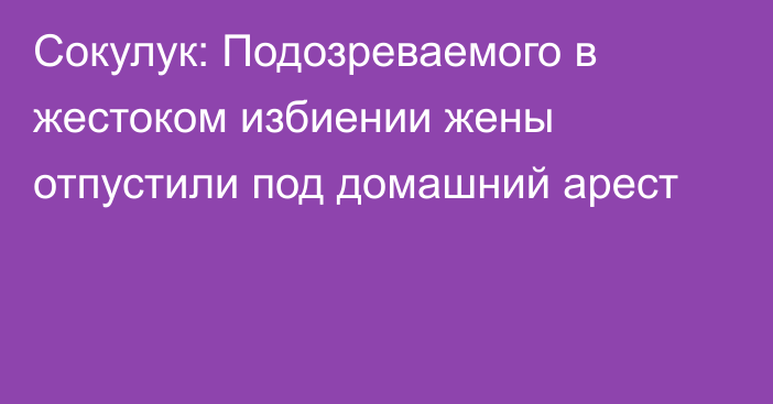 Сокулук: Подозреваемого в жестоком избиении жены отпустили под домашний арест