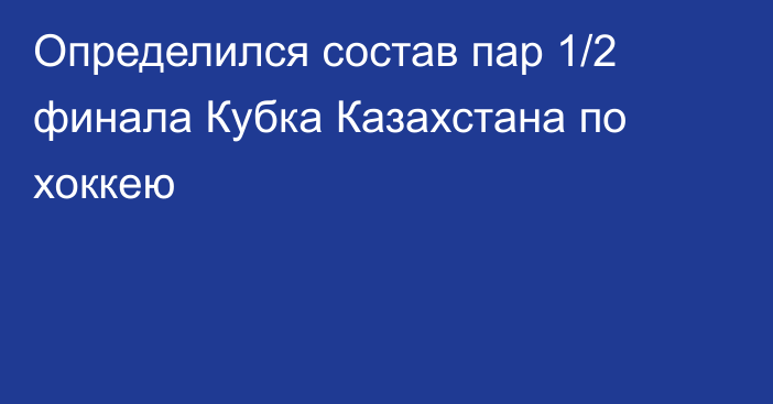 Определился состав пар 1/2 финала Кубка Казахстана по хоккею