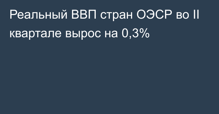 Реальный ВВП стран ОЭСР во II квартале вырос на 0,3%