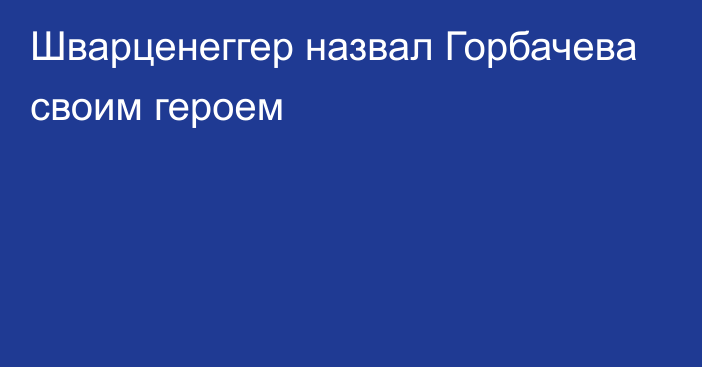 Шварценеггер назвал Горбачева своим героем