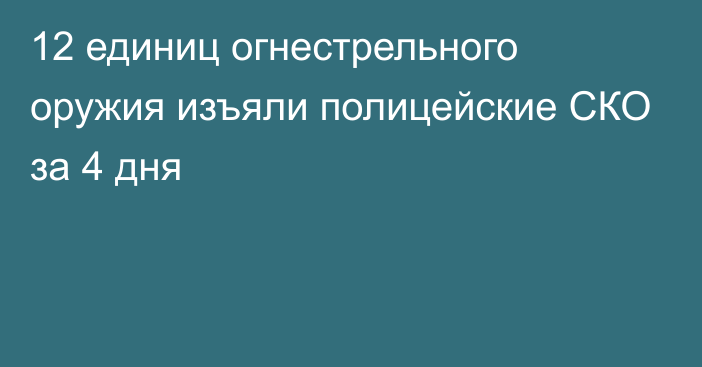 12 единиц огнестрельного оружия изъяли полицейские СКО за 4 дня