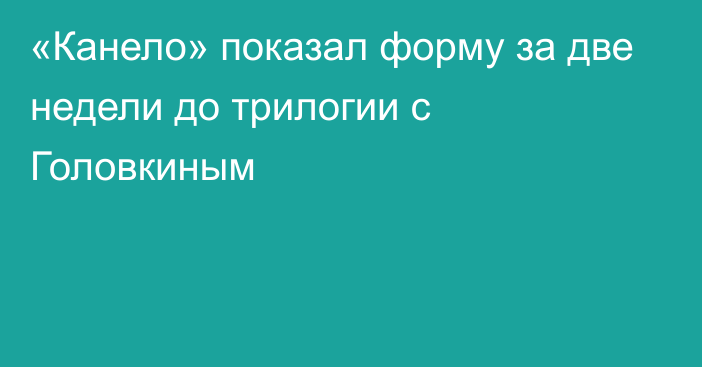 «Канело» показал форму за две недели до трилогии с Головкиным