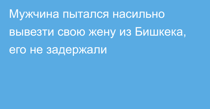 Мужчина пытался насильно вывезти свою жену из Бишкека, его не задержали