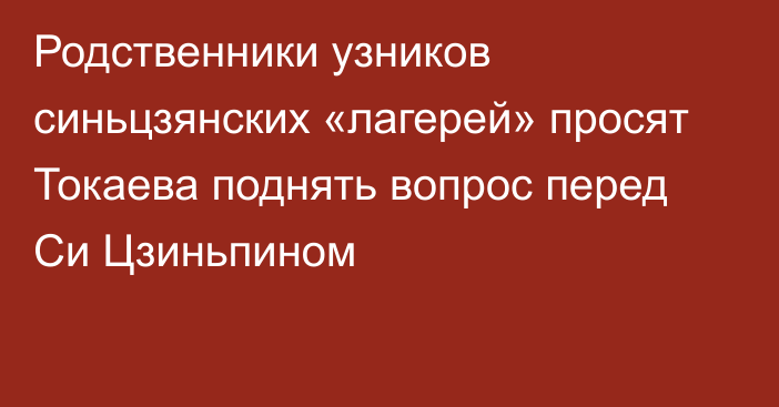 Родственники узников синьцзянских «лагерей» просят Токаева поднять вопрос перед Си Цзиньпином