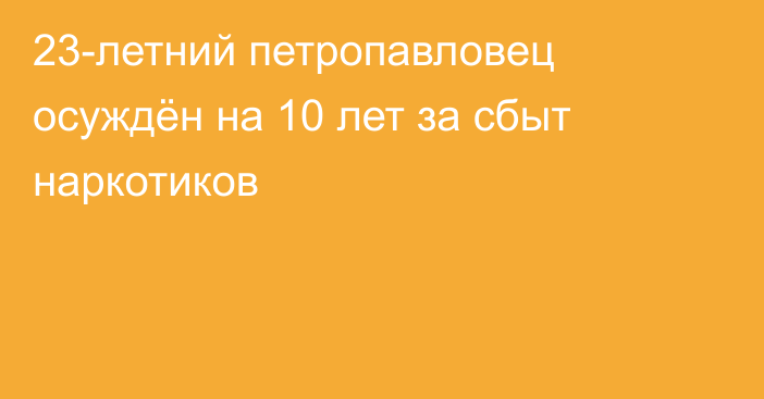 23-летний петропавловец осуждён на 10 лет за сбыт наркотиков