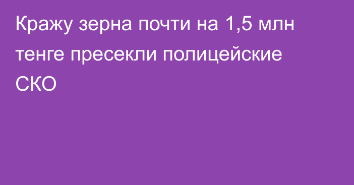 Кражу зерна почти на 1,5 млн тенге пресекли полицейские СКО