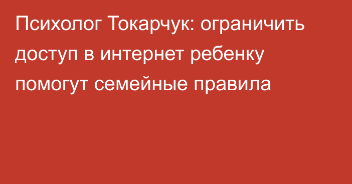 Психолог Токарчук: ограничить доступ в интернет ребенку помогут семейные правила