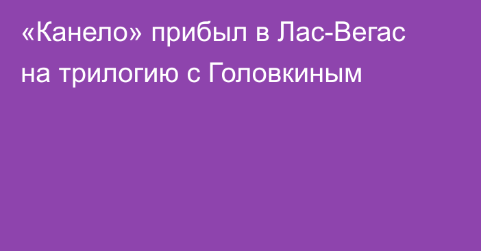 «Канело» прибыл в Лас-Вегас на трилогию с Головкиным