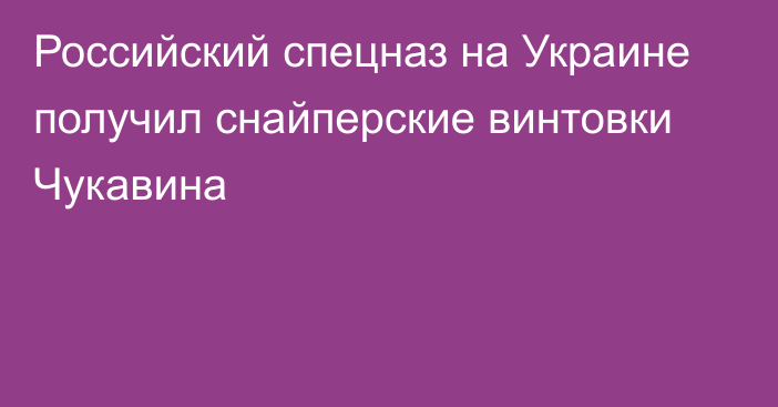 Российский спецназ на Украине получил снайперские винтовки Чукавина