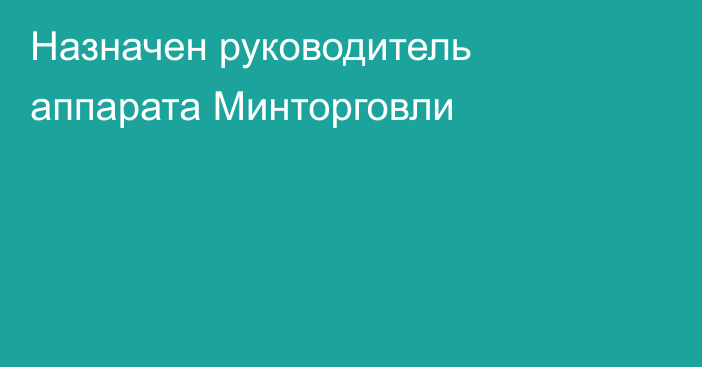 Назначен руководитель аппарата Минторговли