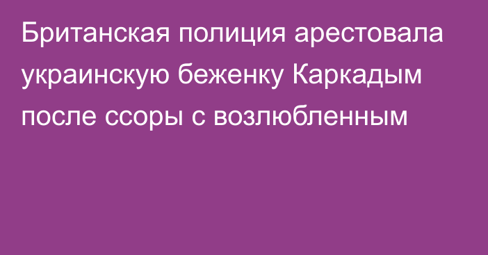 Британская полиция арестовала украинскую беженку Каркадым после ссоры с возлюбленным