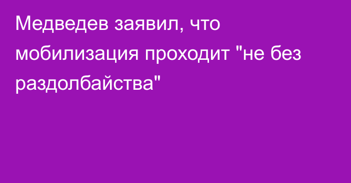 Медведев заявил, что мобилизация проходит 