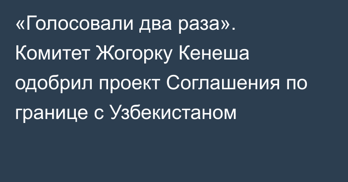 «Голосовали два раза». Комитет Жогорку Кенеша одобрил проект Соглашения по границе с Узбекистаном