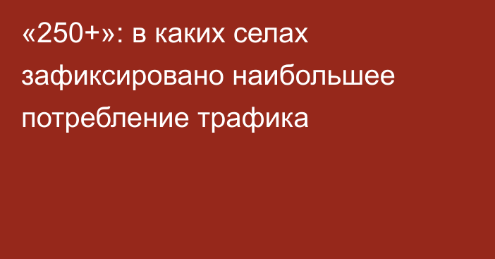 «250+»: в каких селах зафиксировано наибольшее потребление трафика