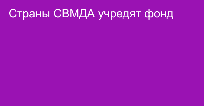 Страны СВМДА учредят фонд