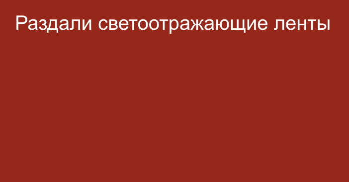 Раздали светоотражающие ленты