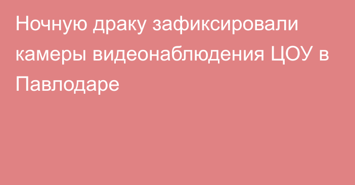 Ночную драку зафиксировали камеры видеонаблюдения ЦОУ в Павлодаре