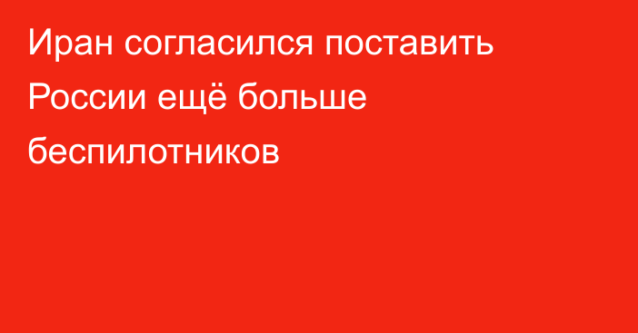 Иран согласился поставить России ещё больше беспилотников