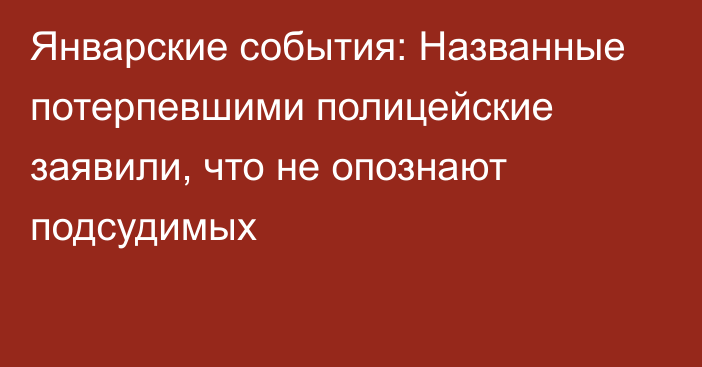 Январские события: Названные потерпевшими полицейские заявили, что не опознают подсудимых