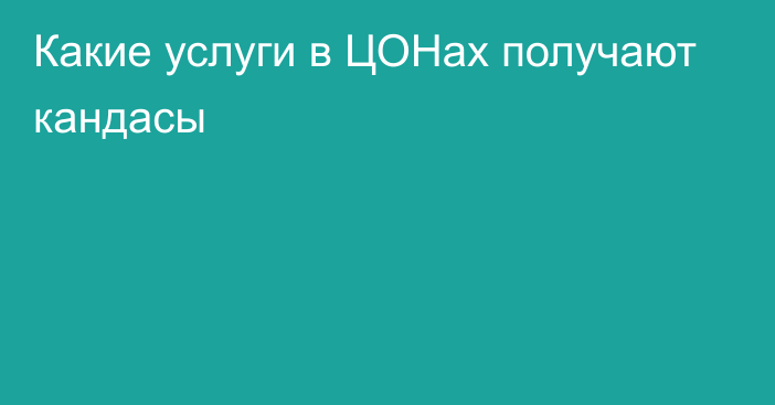 Какие услуги в ЦОНах получают кандасы