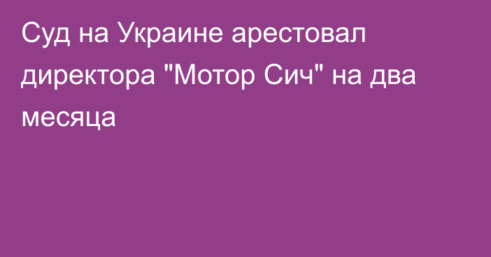 Суд на Украине арестовал директора 